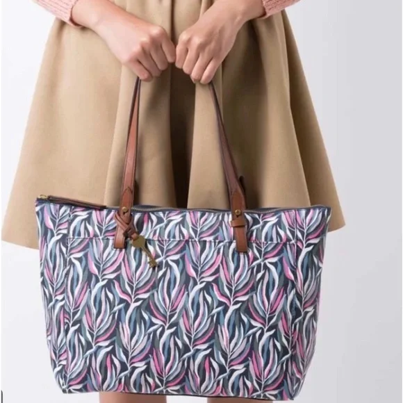 Wearing Fossil Rachel Purse Fossil Rachel Tote Sea Pink Multi